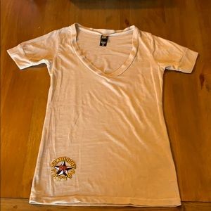 World Famous Starlight Tattoo Burnout V Neck Tee S